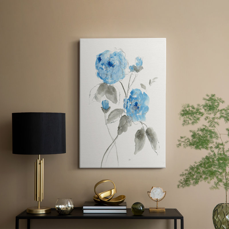 Sketchy Blue III -Gallery Wrapped Cavas, 48" H x 32" W