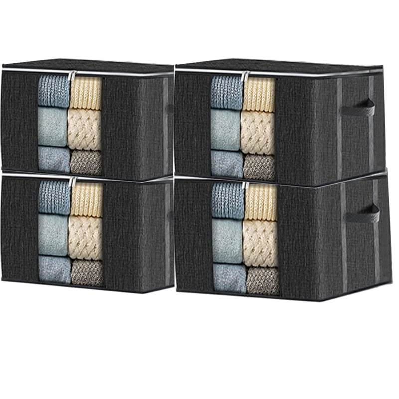 Fabric Storage Bag Set, Black