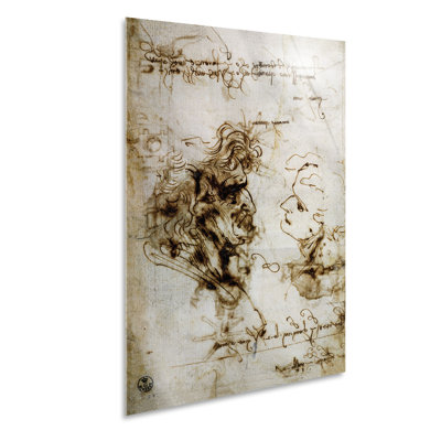 Leonardo da Vinci-Drawing of Two Profile Heads-Vertical