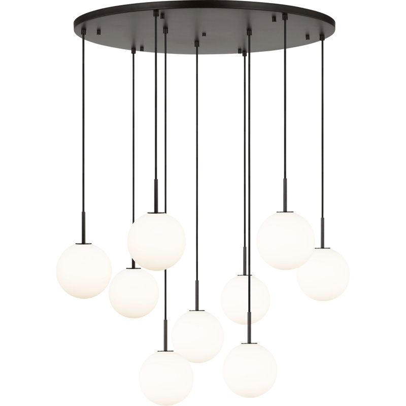 Lustre moderne à 9 lumières Richard June Sorelle 36 po à intensité variable pour salle à manger, en fer vieilli avec ampoules DEL