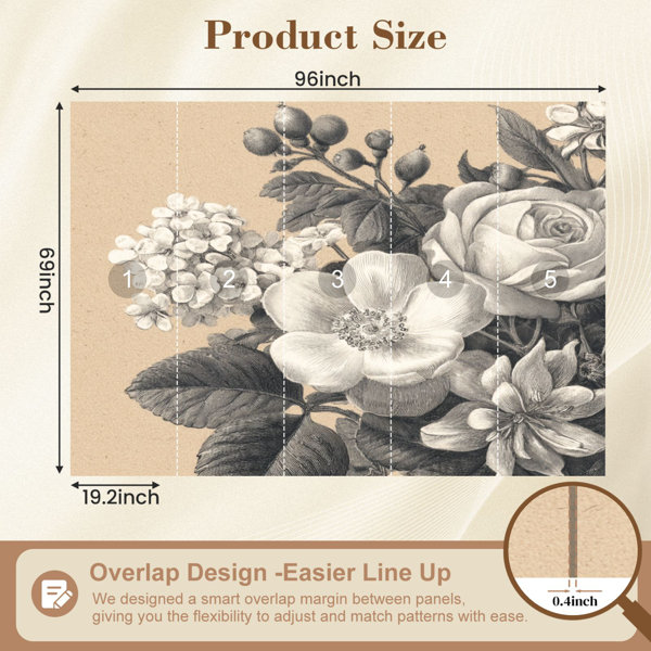 Red Barrel Studio Boho Peel and Stick Wallpaper Romantic Nostalgic ...