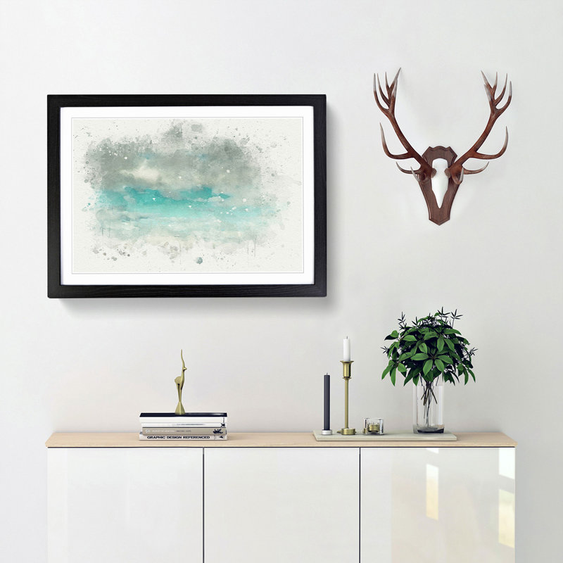 Mountain Clouds in Abstract - Framed Print, 27cm H x 36cm W x 2cm D, Black Framed