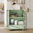Minimalism Buffet Cabinet with Double Glass Doors And Drawer, Accent Cabinet, Modern Wooden Storage Sideboard Cupboard-1771609987