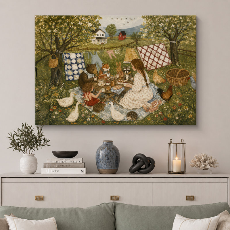 «Country Meadow Animal», reproduction d'art numérique sur toile encadrée, H 12 po x l 18 po x P 1,5 po, Toile tendue