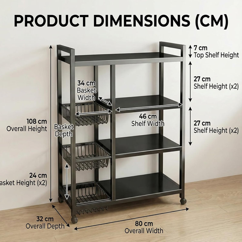 80 cm W Steel Shelving Unit