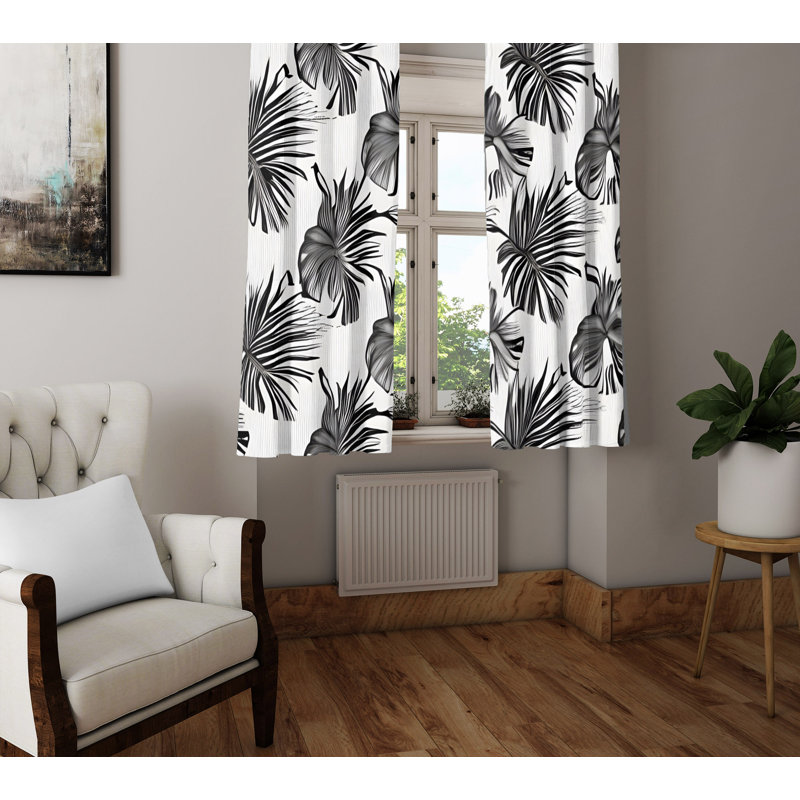 Paire de rideaux semi-transparents en polyester Delor, L 56 po x L 78 po