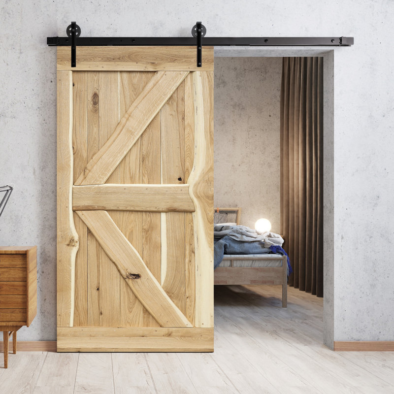 Kerlin Solid Oak Barn Door, Unfinished, 1000mm x 2100mm