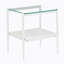 Ensemble de 3 tables basses et tables de bout, table en verre trempé avec panneau de fibres à densité moyenne, verre transparent-450535453-450535452