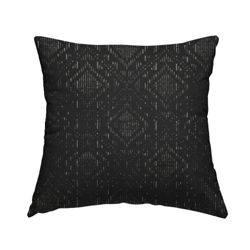 Todd Geometric Square Cushion, 43cm H x 43cm W x 5cm D, Black