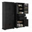 Armoire de rangement polyvalente avec tablette réglable et 2 tiroirs, idéale pour la cuisine, la salle de bain et les espaces de vie, noir-1387734770
