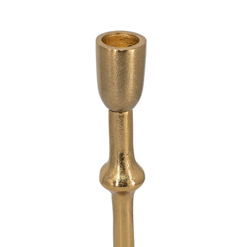 Slender Aluminum Taper Candle Holder with Bead Accents, 23.5" H x 5.5" W x 5.5" D
