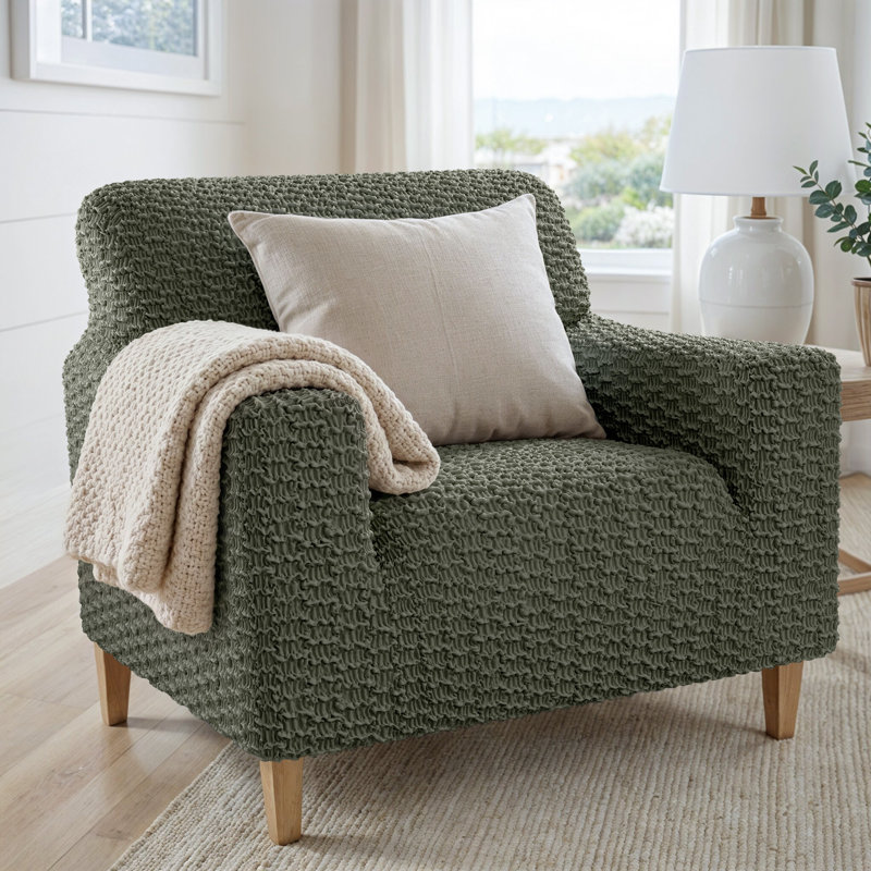 Housse extensible pour fauteuil - Style épuré et minimaliste - Collection Embrace, Vert