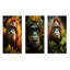 «Apes Orangutan Sunlit Jungle - Orang-outan», ensemble de 3 reproductions d'art en métal-32137409