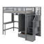 Lit mezzanine simple avec bibliothèque intégrée et tiroirs de rangement-114446978