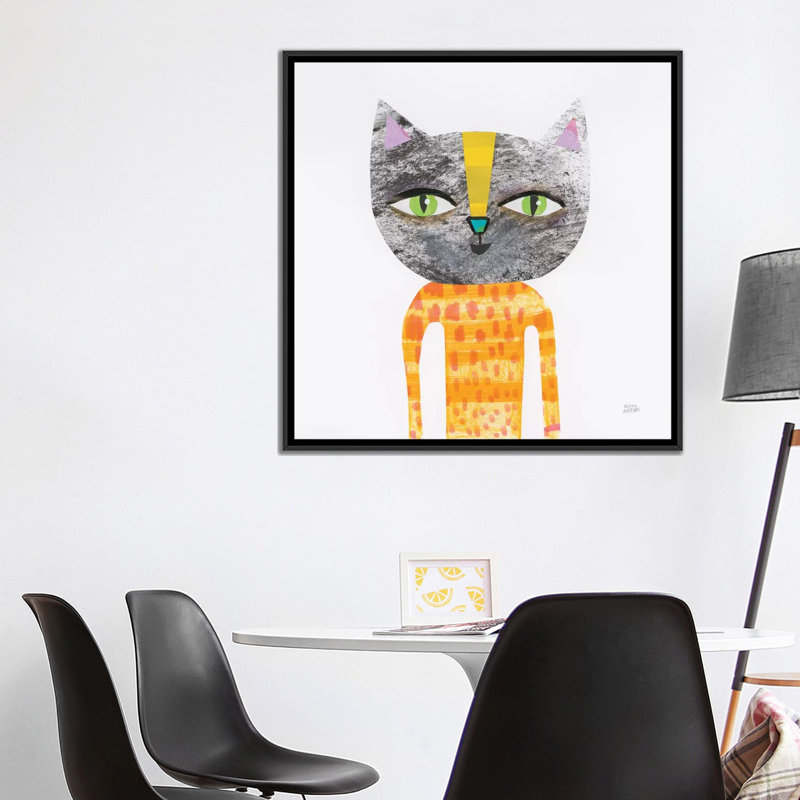 «Cool Cats I», art sur toile, H 18 po x l 18 po x P 1,5 po, Toile avec cadre noir, Pas de tapis