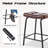Faux Leather Tufted Counter Stools Set of 12,Dark Brown-1716378380-1716378381