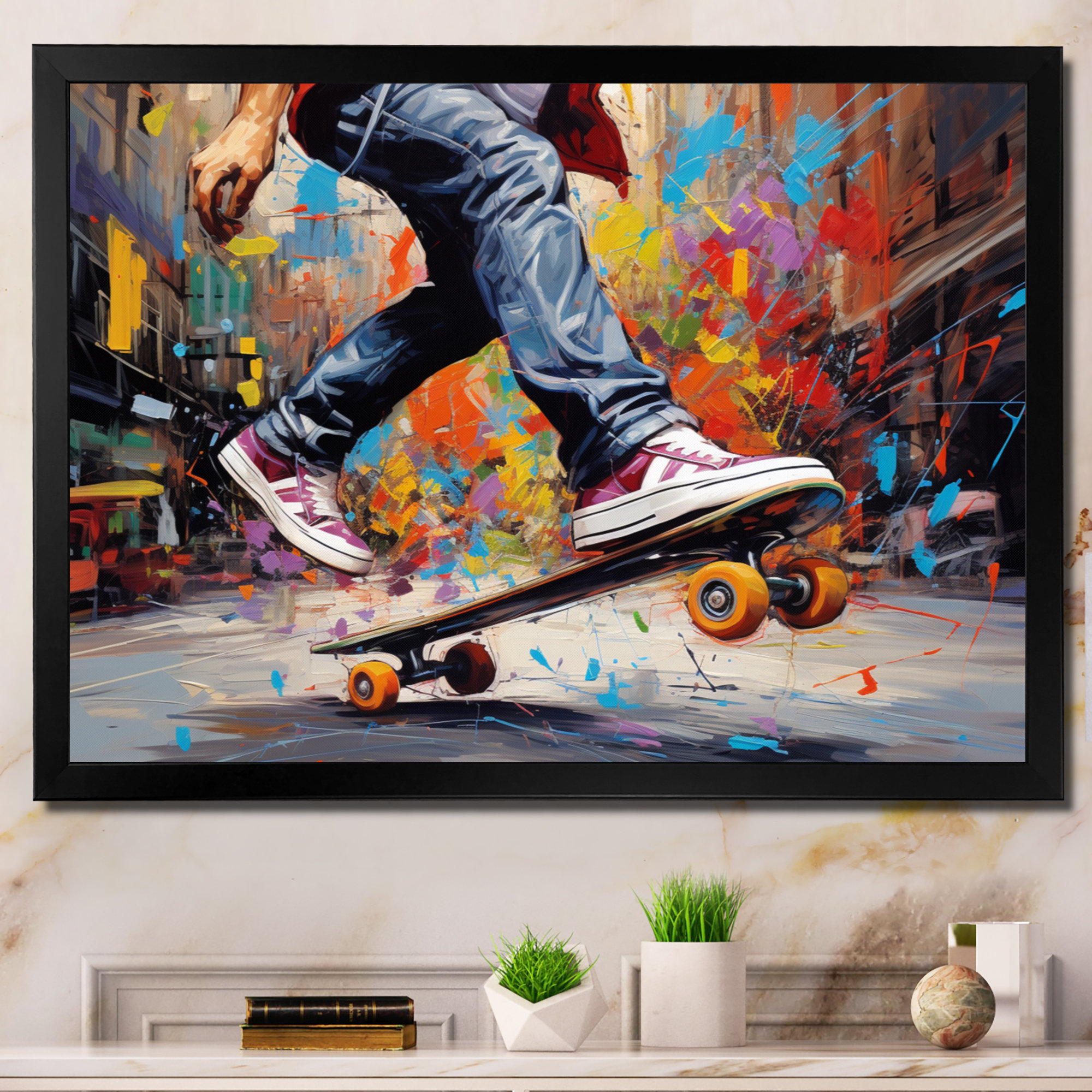 Latitude Run® Skateboard Street Fusion On Canvas Print | Wayfair