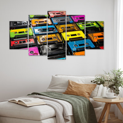 Retro Future Melodic Beats II - Cassette Tapes Multipanel Wall Art Decor Set