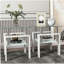 Ensemble de 2, table basse moderne en verre trempé, table de bout, table carrée pour le salon, transparent / blanc-827231561