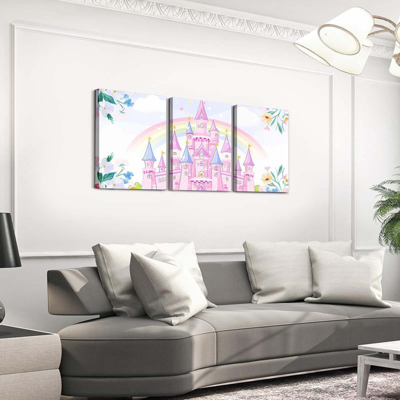 3 Piece Wrapped Canvas Print, Purple