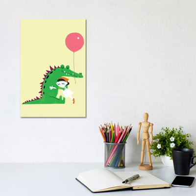 Crocodile Hug 1 Piece Wrapped Canvas Wall Art