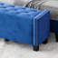 4-Pieces Bedroom Sets Queen Size Upholstered Bed Frame With Rivet Design,Nightstands And Tufted Storage Ottoman,Blue