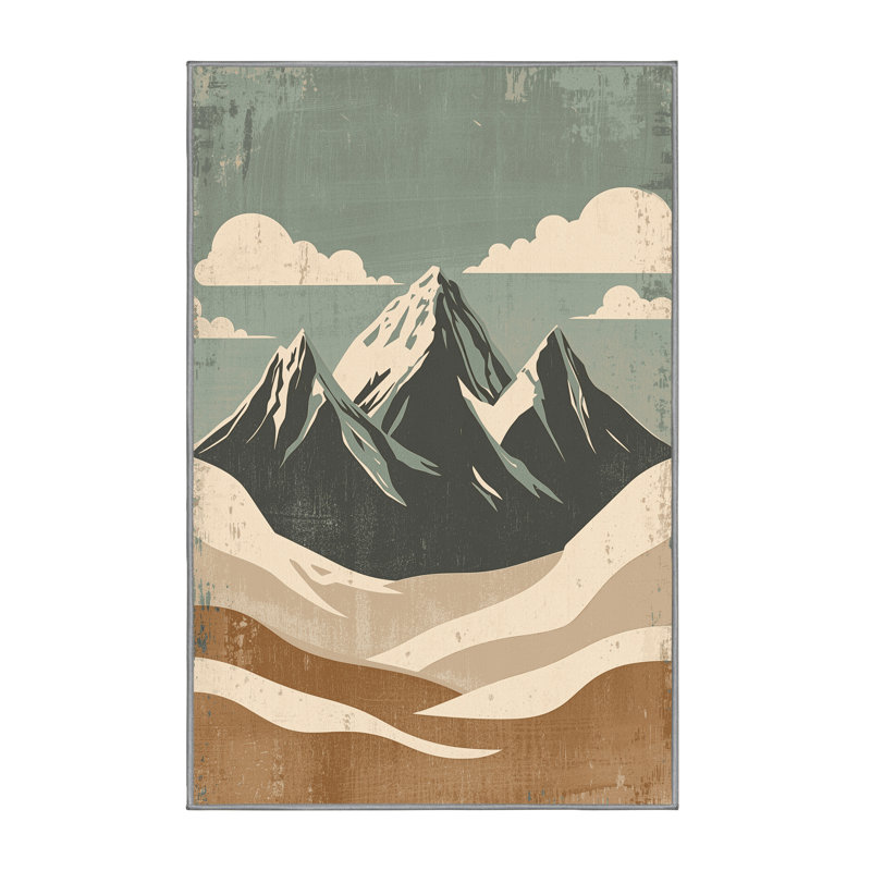 Tapis brun doux et moelleux au look rustique Undercliff Country, 8 x 12