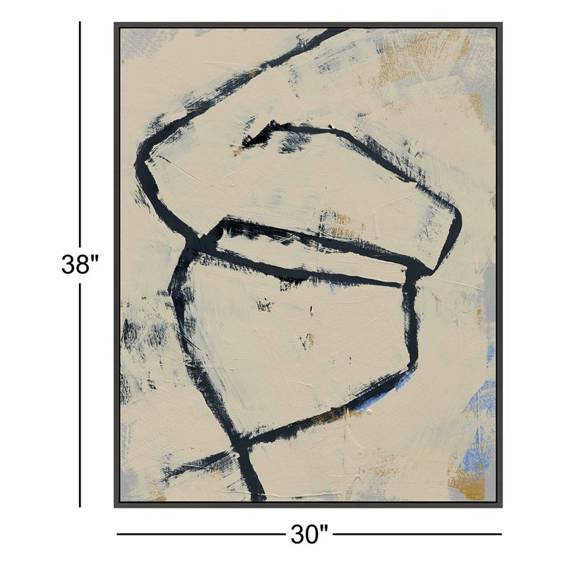 Twisted 2 Print by Jacques Pilon, Black Framed Canvas, 38" H x 30" W x 1.25" D