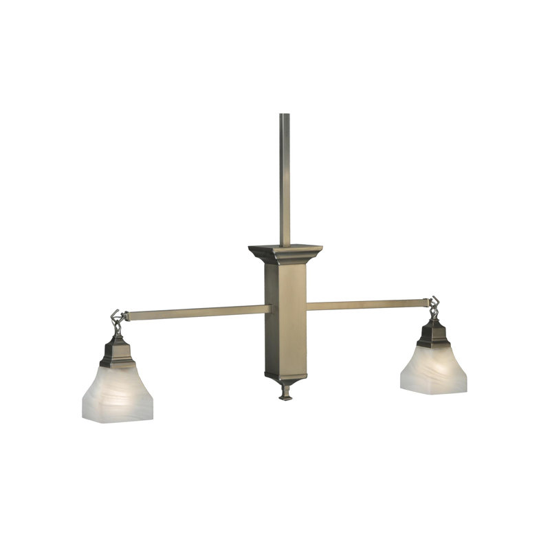 Brushed Nickel Glass Globe 2-Light Indoor/Outdoor Pendant
