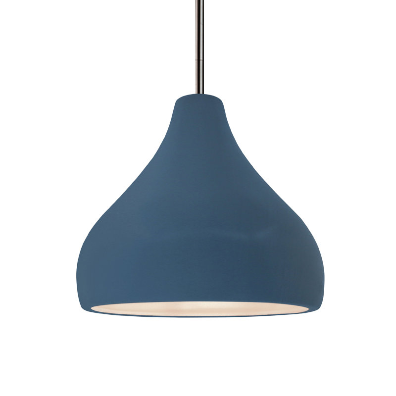 Meydan 1 - Light Single Drop Pendant, 8" H x 11.5" W x 11.5" D, Midnight Sky/Matte White, Brushed Nickel