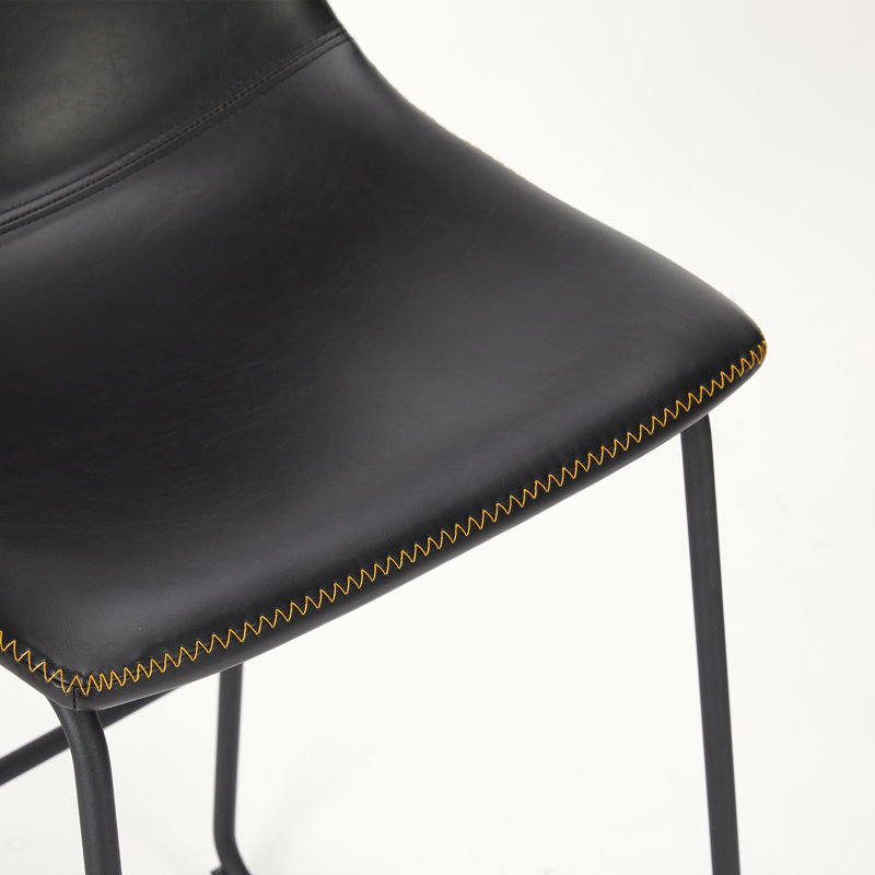 Tabouret Gillyan, Noir, Tabouret de comptoir (hauteur du siège 25,9 po)
