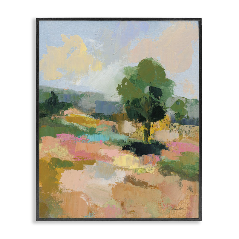 «Lone Tree Abstraction», estampe numérique par Silvia Vassileva, Giclée encadrée noir minuit, H 20 po x l 16 po