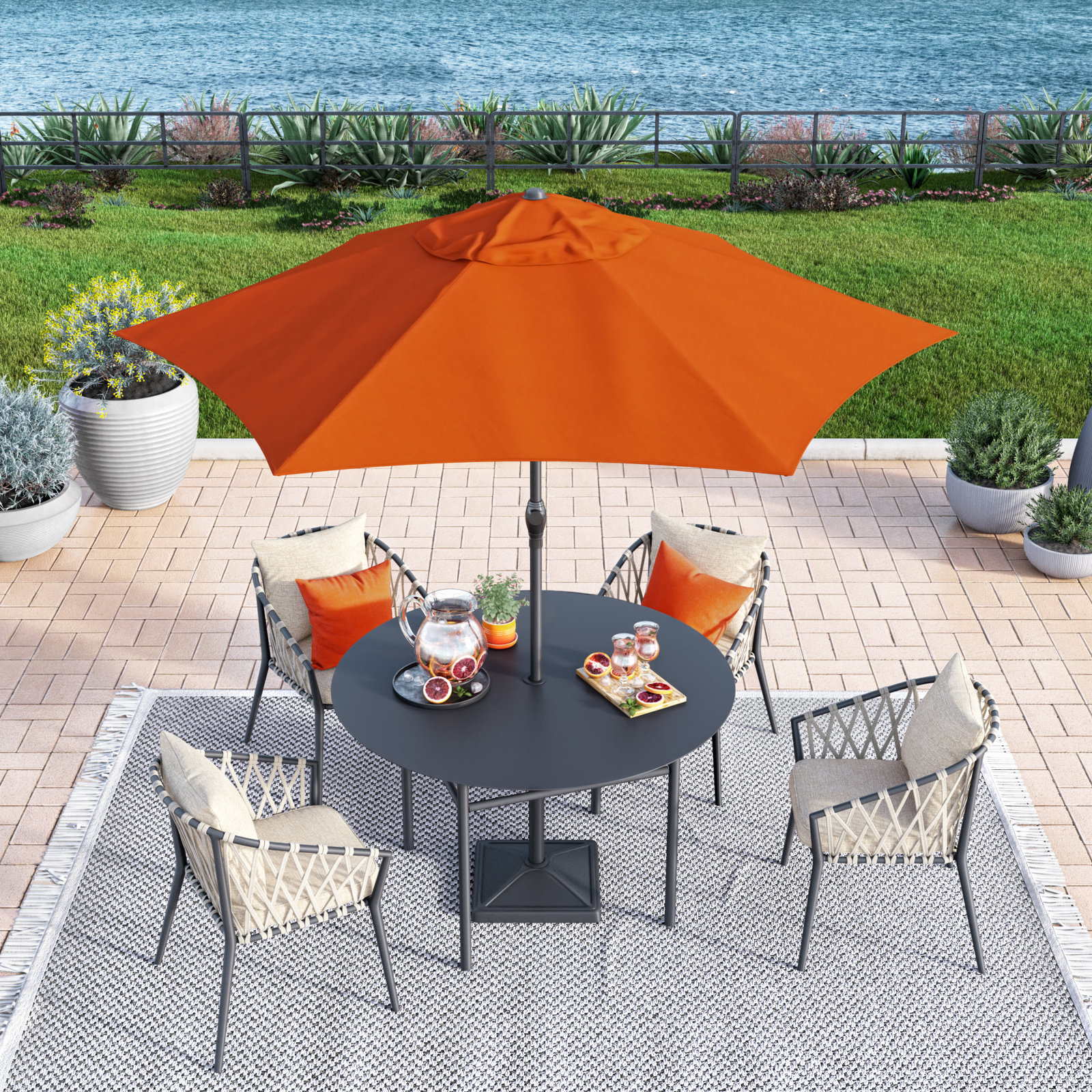 Toscana 9' Umbrella, Tuscan Orange