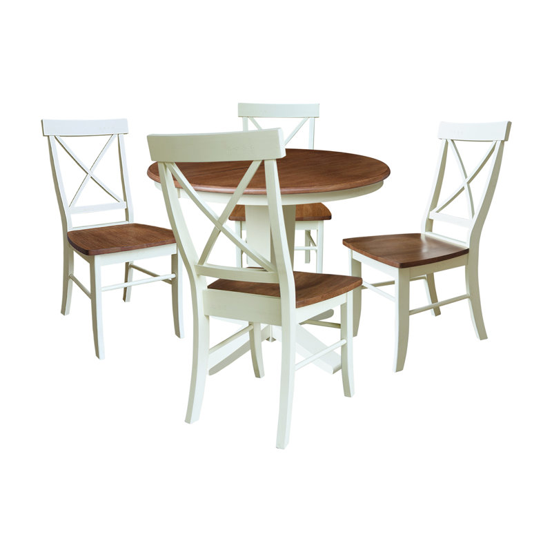 Ensemble de salle à manger extensible Drinnon, 5, Noyer blanc / écorce