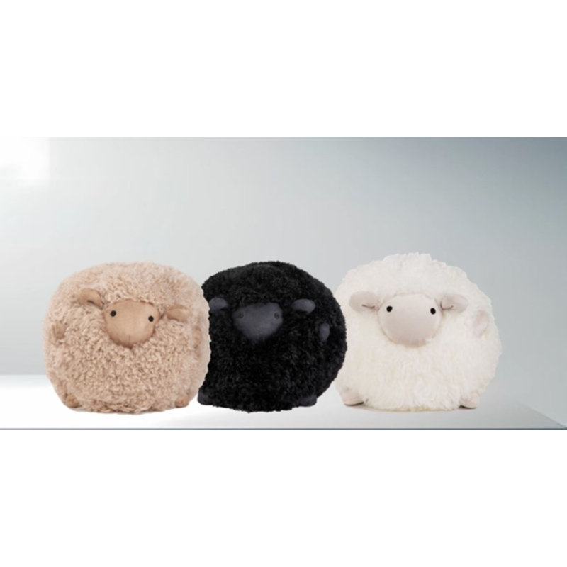 Studio 16, Toronto - Mongolian Wool Sheep Ball 13.75 in. Round Decorative Pillow - Soft, Plush Accent Cushion in 3 Colors: Sand
