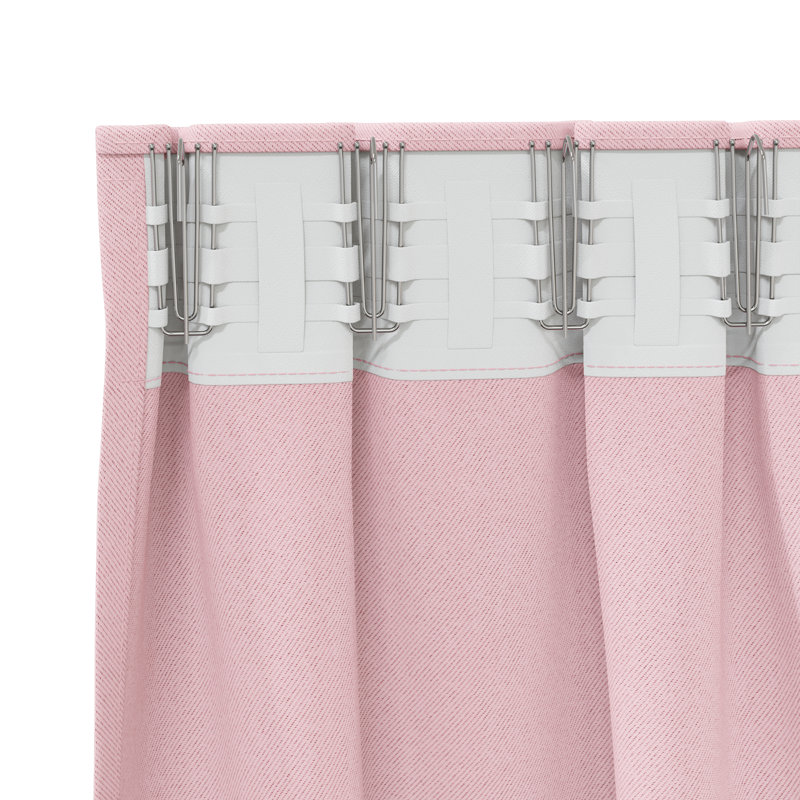 Curtains With Curtains 2 Pcs Polyester, Baby pink, 140cm Width x 260cm Drop