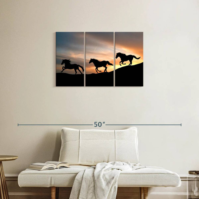 Brampt Wild Horses Galloping, 20" H x 33" W