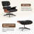 Leather Swivel Accent Chair With Ottoman-1160804678