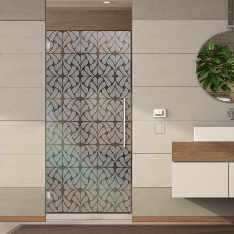 Porte de douche en verre givré l 31 1/2 po x H 75 po, Vers la droite, Semi-privé