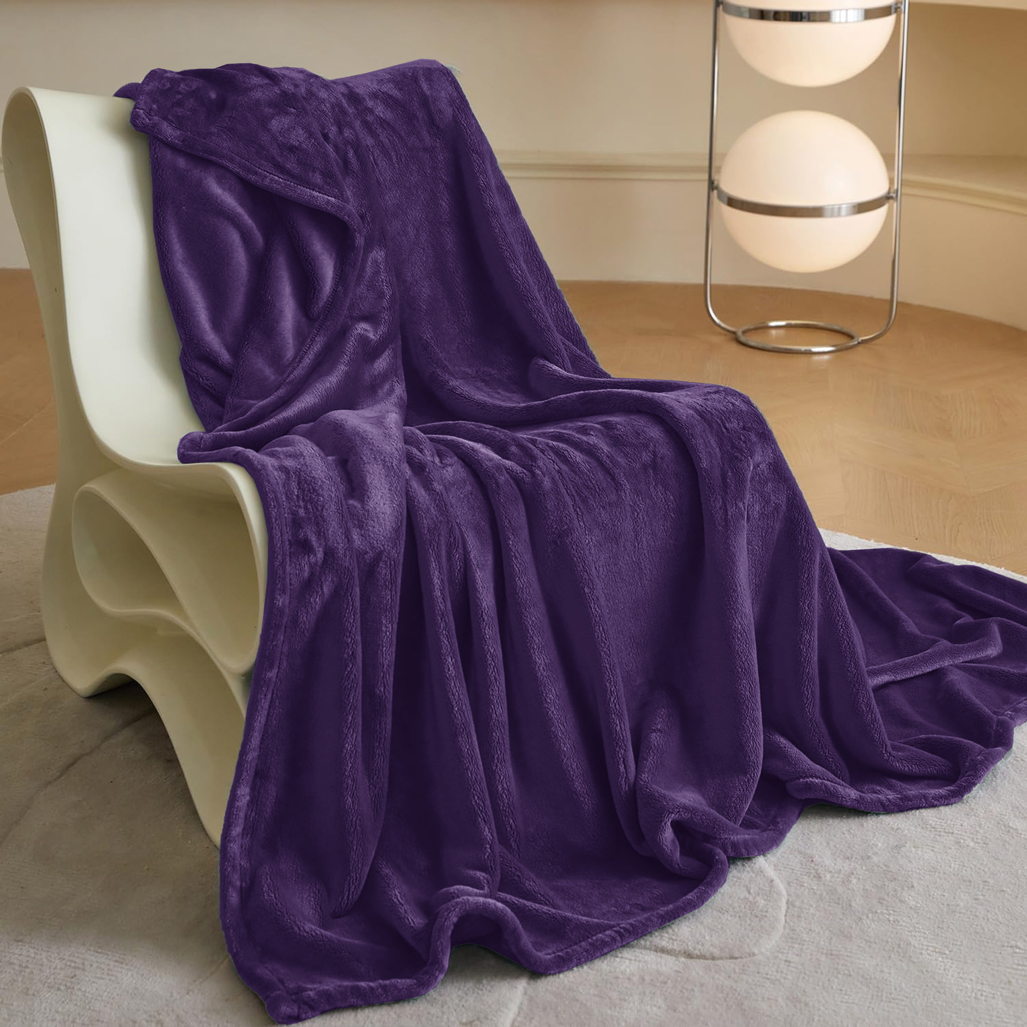 Pack of 2 Soft Fleece Throws by Cascade Home