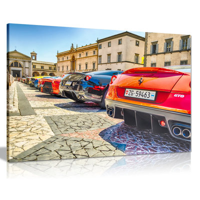 Ferraris Row Supercars - Wrapped Canvas Print