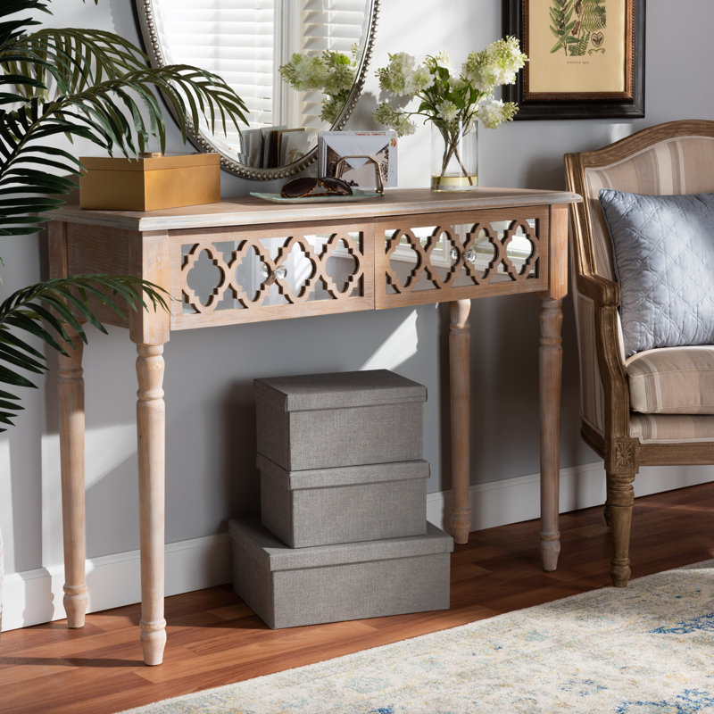107.01cm Solid Wood Top Console Table