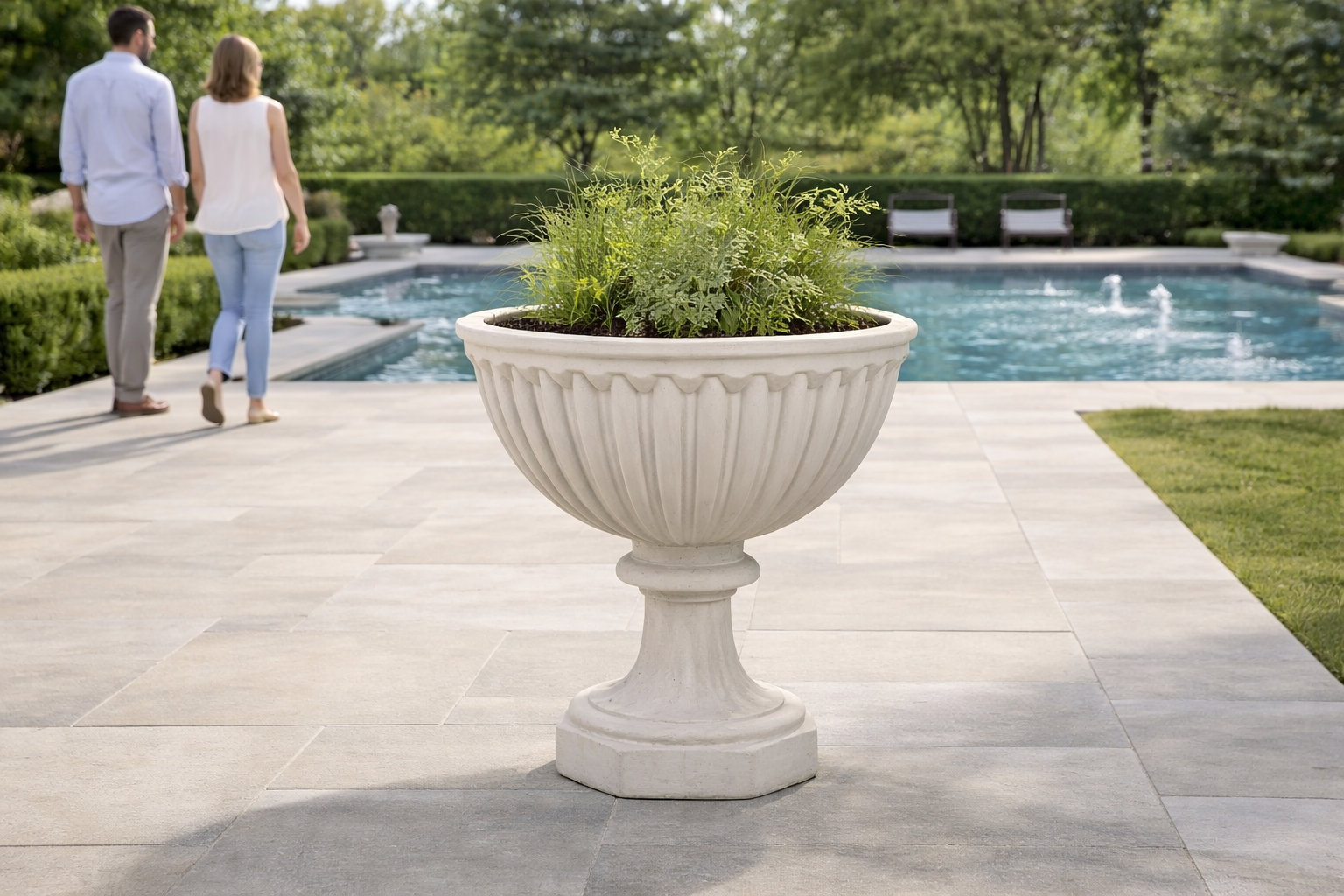 22 in. Treviso Urn, Limestone