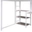 Lit mezzanine avec bureau et tableau blanc, lit mezzanine en métal avec 3 tablettes et échelle, cadre de lit-1066287316-1066287317