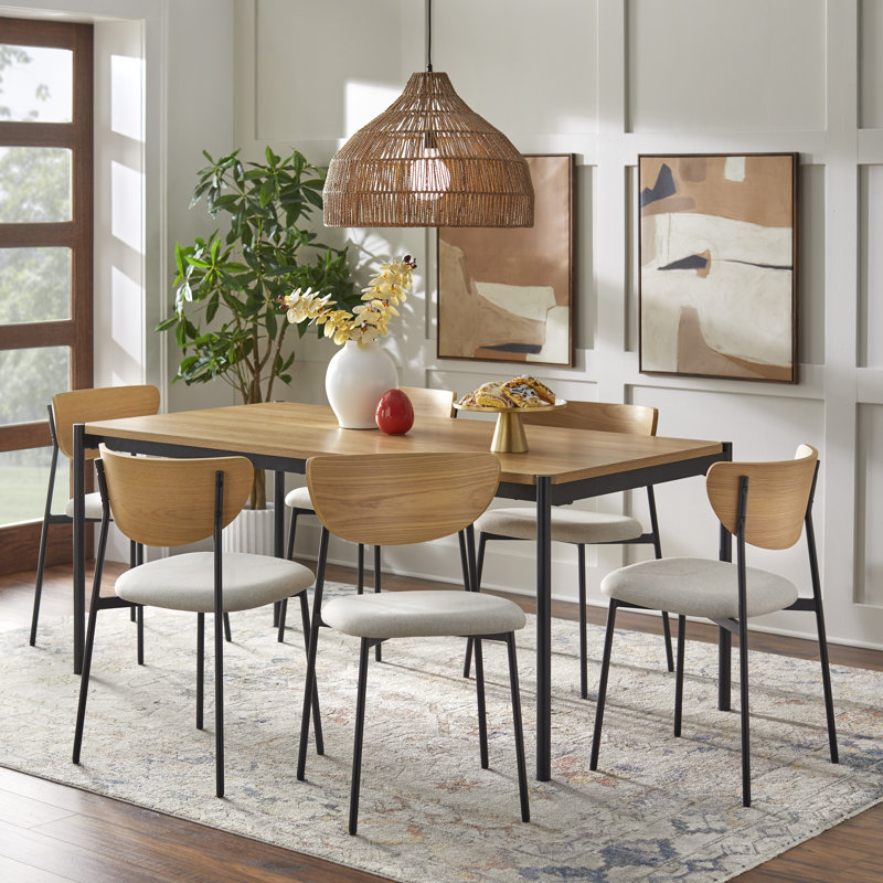 Jeremaiah Rectangular Dining Set, 7 Pieces: Table, 6 Chairs
