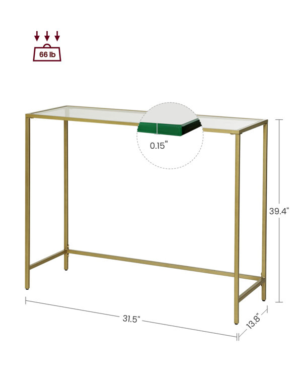 Everly Quinn Huxley 39.4'' Glass Top Console Table & Reviews | Wayfair