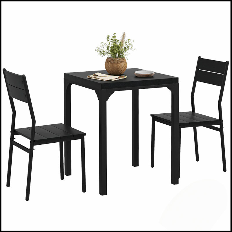 Ensemble de table de salle à manger compacte 3 pièces pour petits espaces, conception moderne avec tabourets peu encombrants et fabrication durable