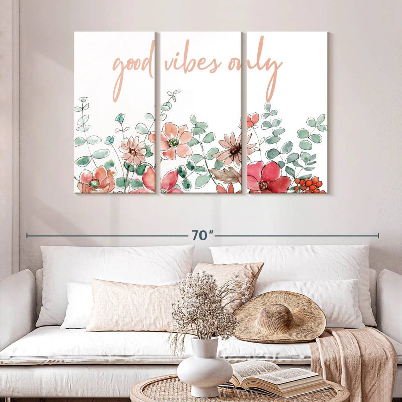 Tergel Spring Floral Good Vibes, 32" H x 50" W
