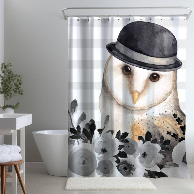 Shower Curtain CH3 – Polyester Shower Curtain, Dye Sublimation Print, 71" W × 74" L
