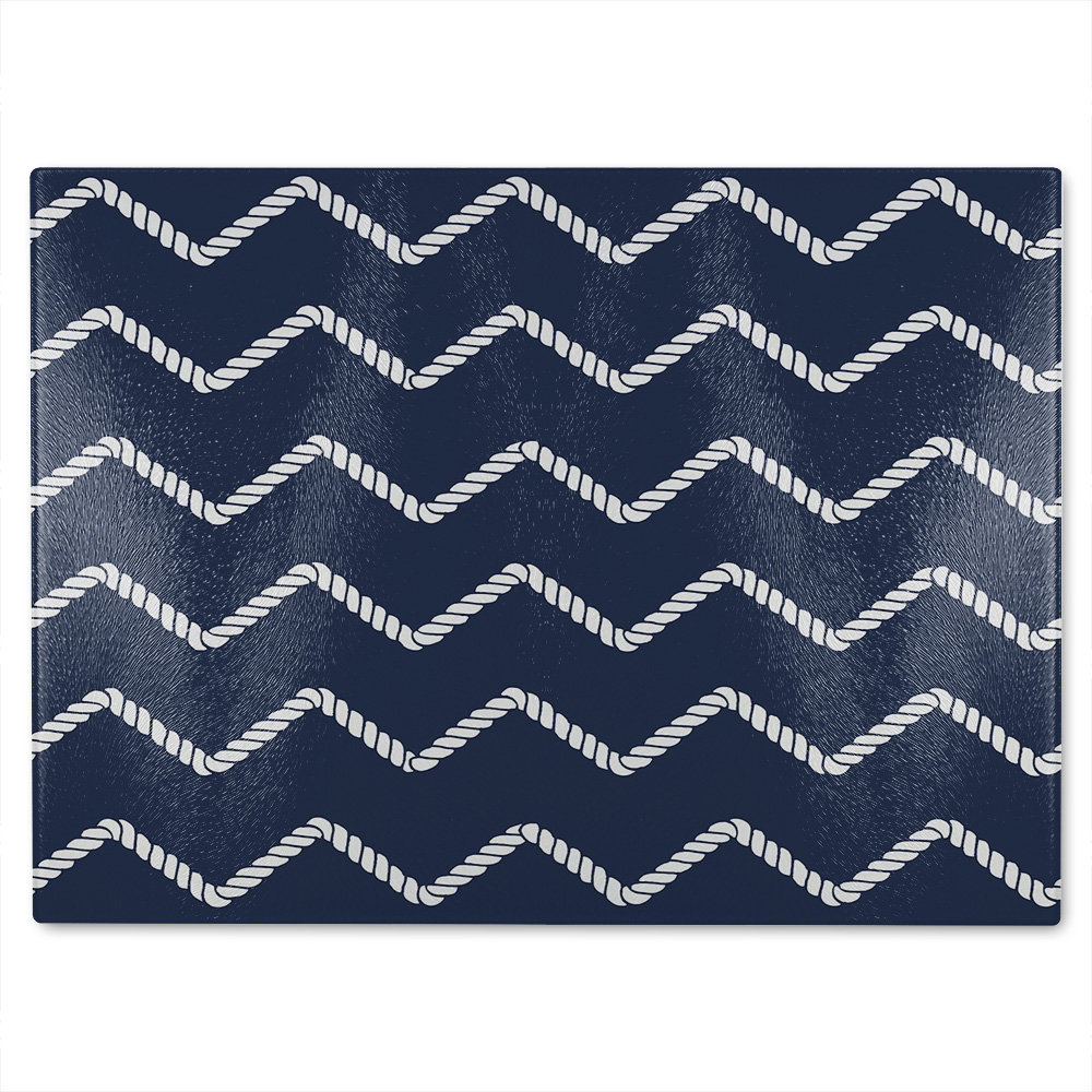 Zig Zagged Rope Glass Chopping Board